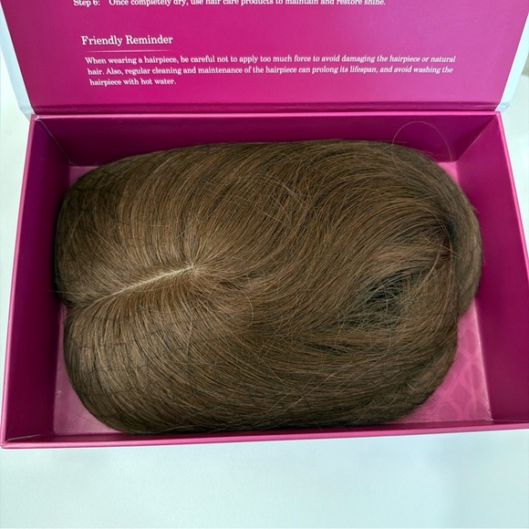 Emmor Human Hair Toppers Hairpiece Wiglet Women 12 Inch NO BANGS Brown NEW - Picture 5 of 8